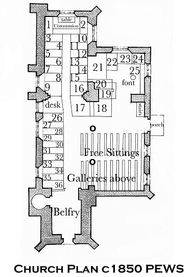 Key Plan of Church Pews c1850