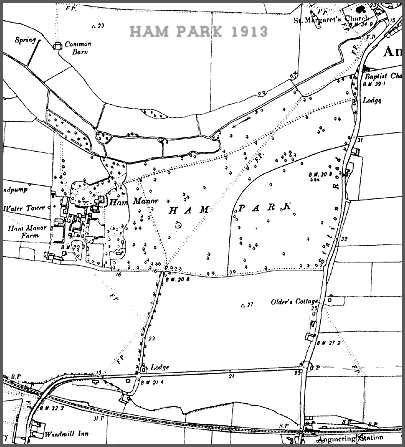 1913 Map of Ham Park, Angmering
