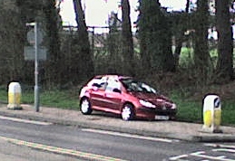 Car stranded on build-out
