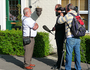 Phil Leverick interviewed by BBC. Photo: Copyright Neil Rogers-Davis, 2009